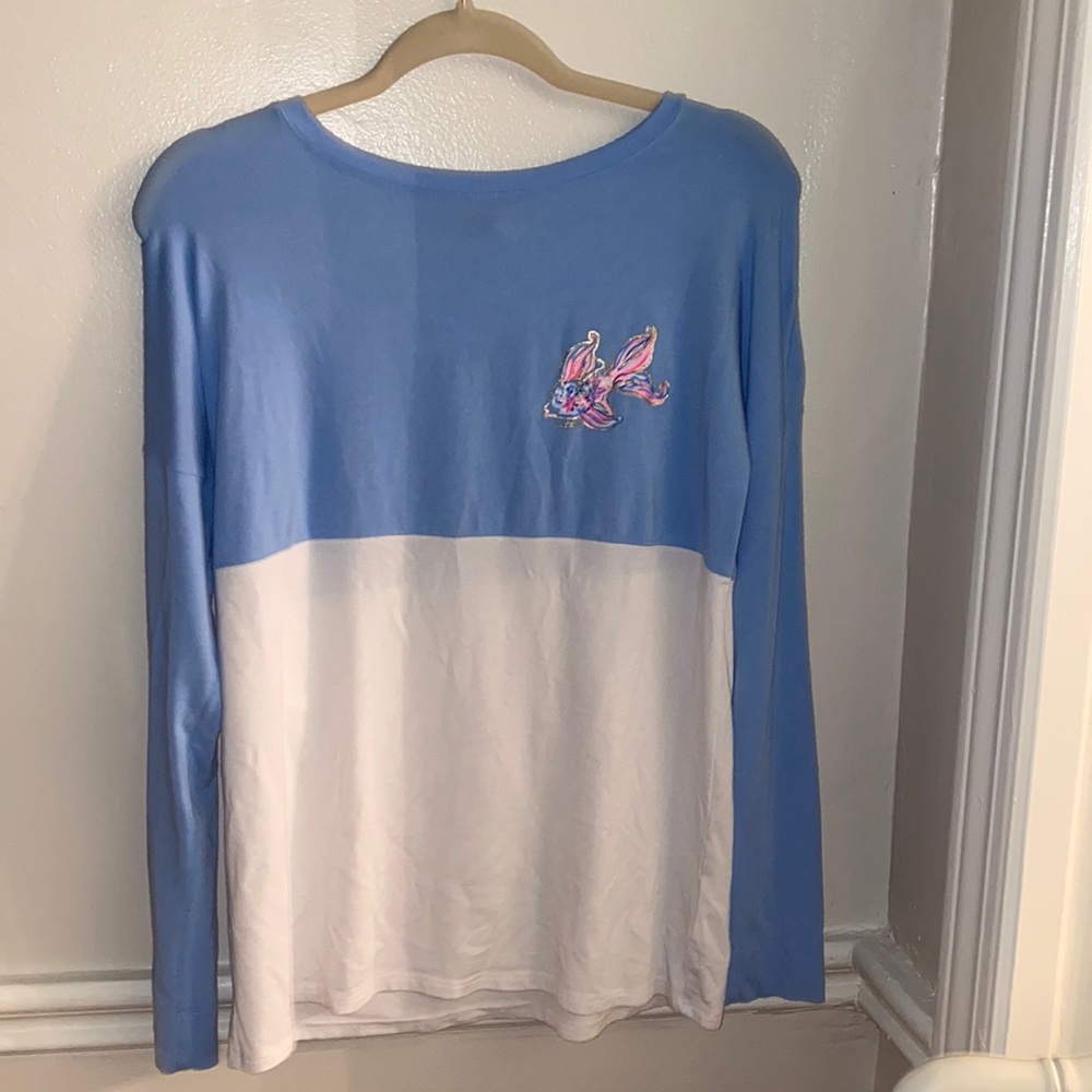 lilly pulitzer finn top kaleidoscope coral size xs
